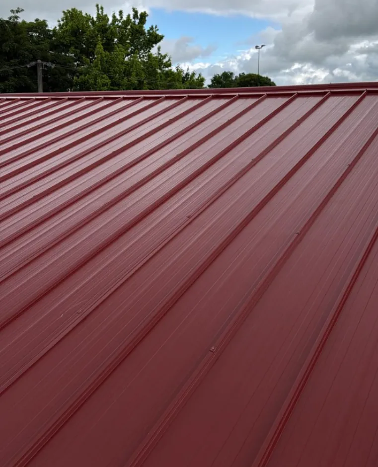Toiture à cinq nervures, rouge RAL 3009